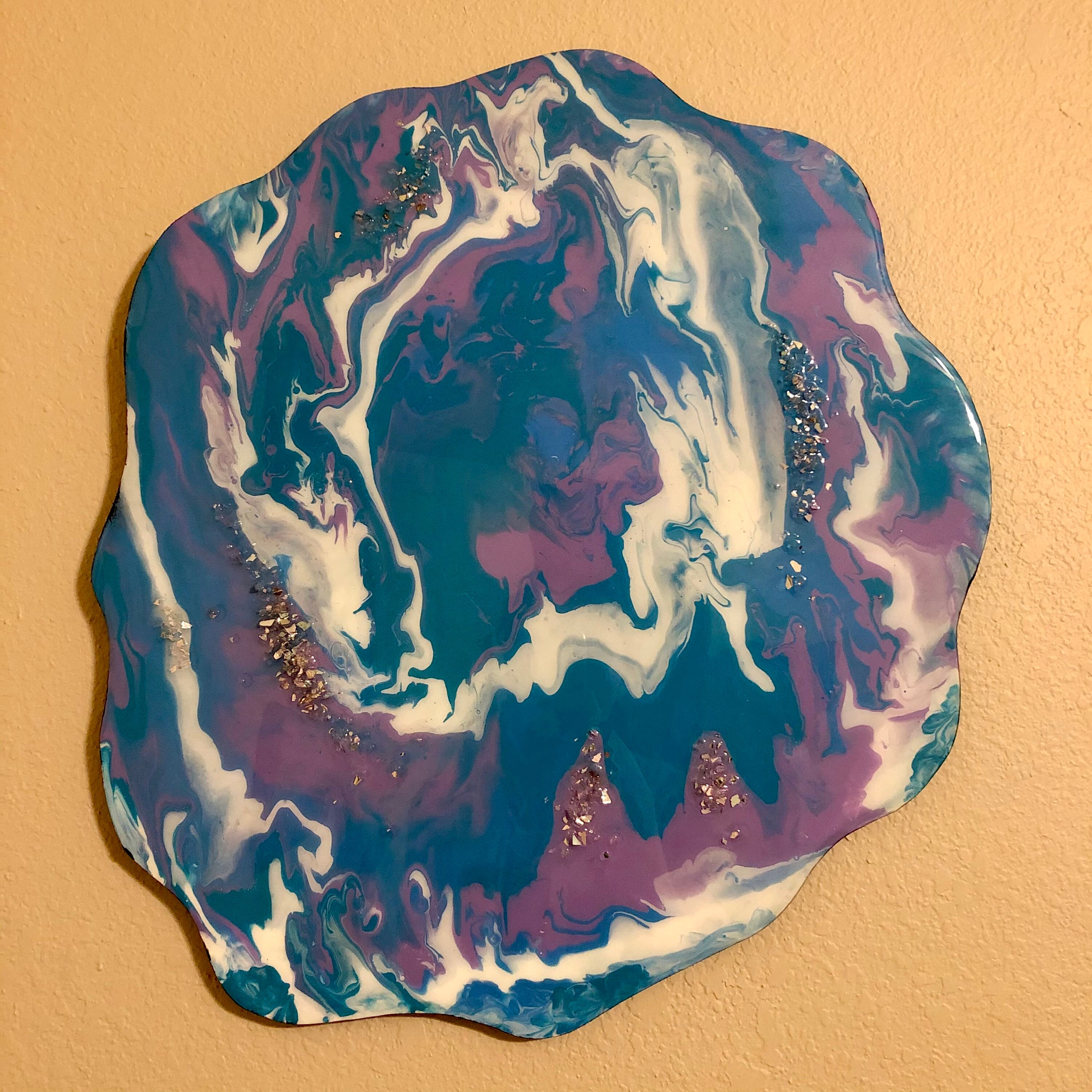Acrylic Pour Geode Wall Art Etsy