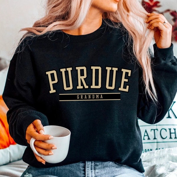Purdue Grandma Sweatshirt | Purdue Vintage University/College Sweater | Varsity Unisex Fleeced Crewneck Student Gift