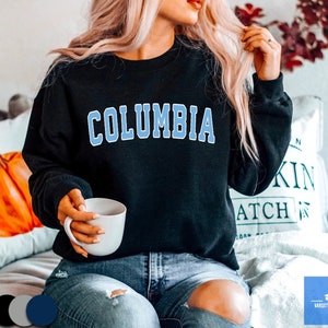 Columbia Sweatshirt | Columbia Vintage University/College Style Sweater | Varsity Unisex Ivy League Fleeced Crewneck Student Gift