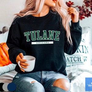 Tulane Sweatshirt | Tulane Vintage University/College Style Sweater | Varsity Unisex Fleeced Crewneck Student Gift Active