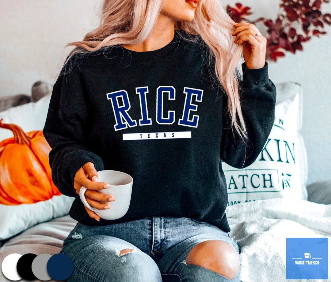 Buy Rice University Sweatshirt Rice Vintage University/college Sweater Varsity Unisex Fleeced Crewneck Student Gift Online in India