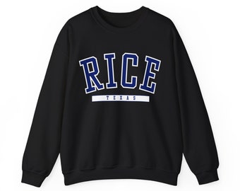 Rice University Sweatshirt Rice Vintage University college Sweater Varsity Unisex Fleeced Crewneck Student Gift Etsy
