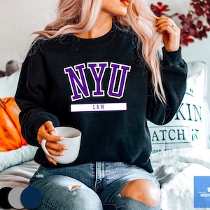 NYU Law Sweatshirt | New York Vintage University/College Style Sweater | Varsity Unisex Fleeced Crewneck Student Gift