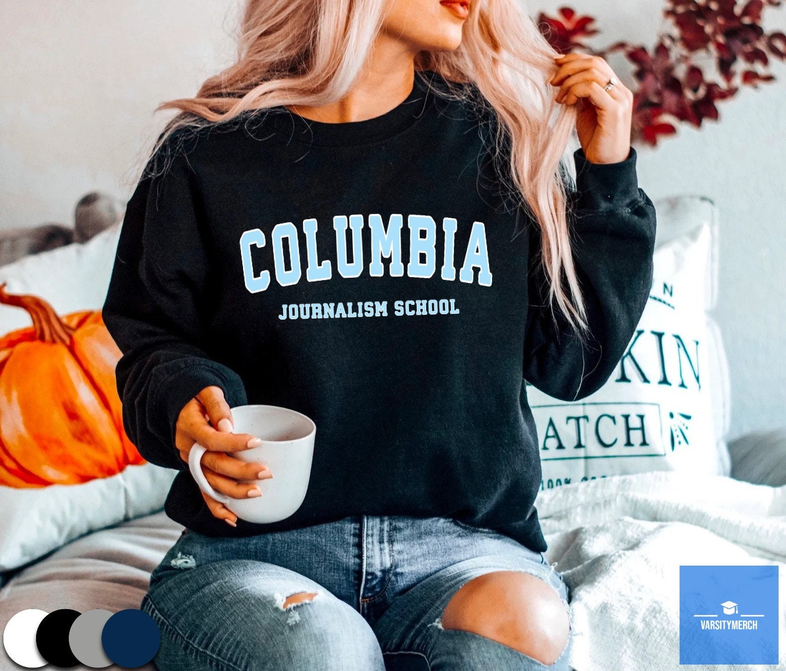 Columbia Journalism Sweatshirt | Columbia Journalism Vintage College Style Sweater | Varsity Unisex Fleeced Crewneck Student Gift