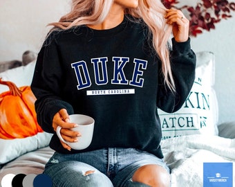 Duke Sweatshirt | Duke Vintage University/College Style Sweater | Varsity Unisex Fleeced Crewneck Student Gift