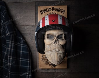 Indian Chieftain - Bearded Skull Motorcycle Helmet Rack