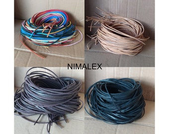 1 genuine leather cord | approx. 85 cm x 2 mm | in 13 colors to choose from | Braided cord craft cord bracelet cord jewelry band