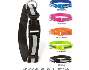 Reflective dog collar in 5 colors to choose from