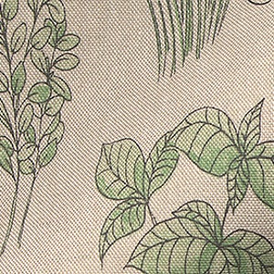 Decorative fabric linen look cotton Sold by the meter for curtains, bags, cushions and much more. Color: natural linen green black Herbal Culinary Kitchen image 3