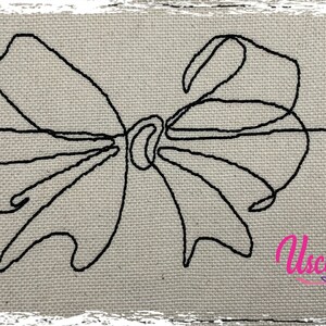 Bow Line Art 13x18, digital embroidery file