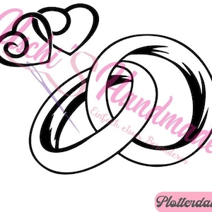 Fedi nuziali Cuore Wedding Plotter File SVG