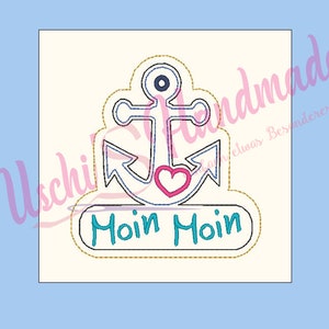 ITH Digital Embroidery File, Anchor Moin Moin Keychain