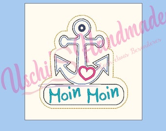 ITH Digital Embroidery File, Anchor Moin Moin Keychain
