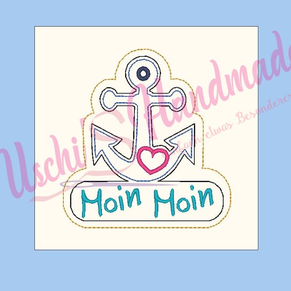 ITH Digital Embroidery File, Anchor Moin Moin Keychain