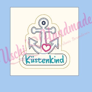 ITH Digital Embroidery File,Anchor Coastal Child Keychain