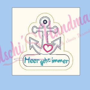 ITH digital embroidery file,anchor sea always goes keychain