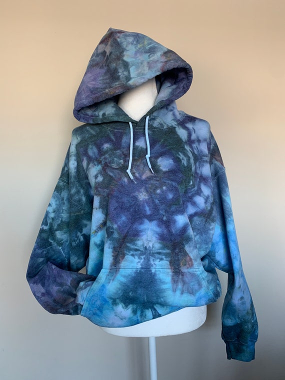 Large- 50 Shades of Blue Tie-Dye Unisex Sweatshirt