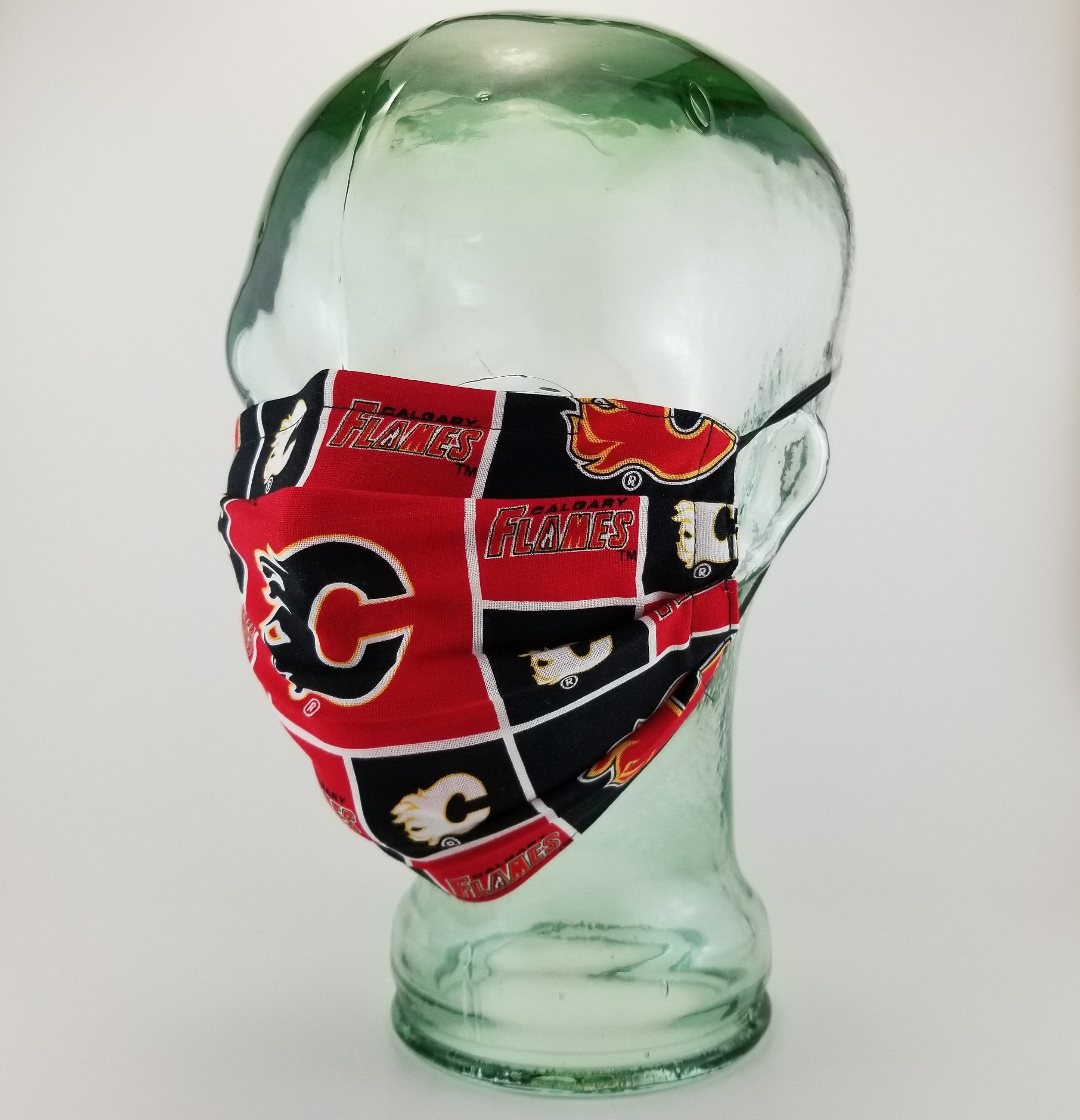 Calgary Flames NHL Face Mask Fitted Face Mask Pleated Face Etsy