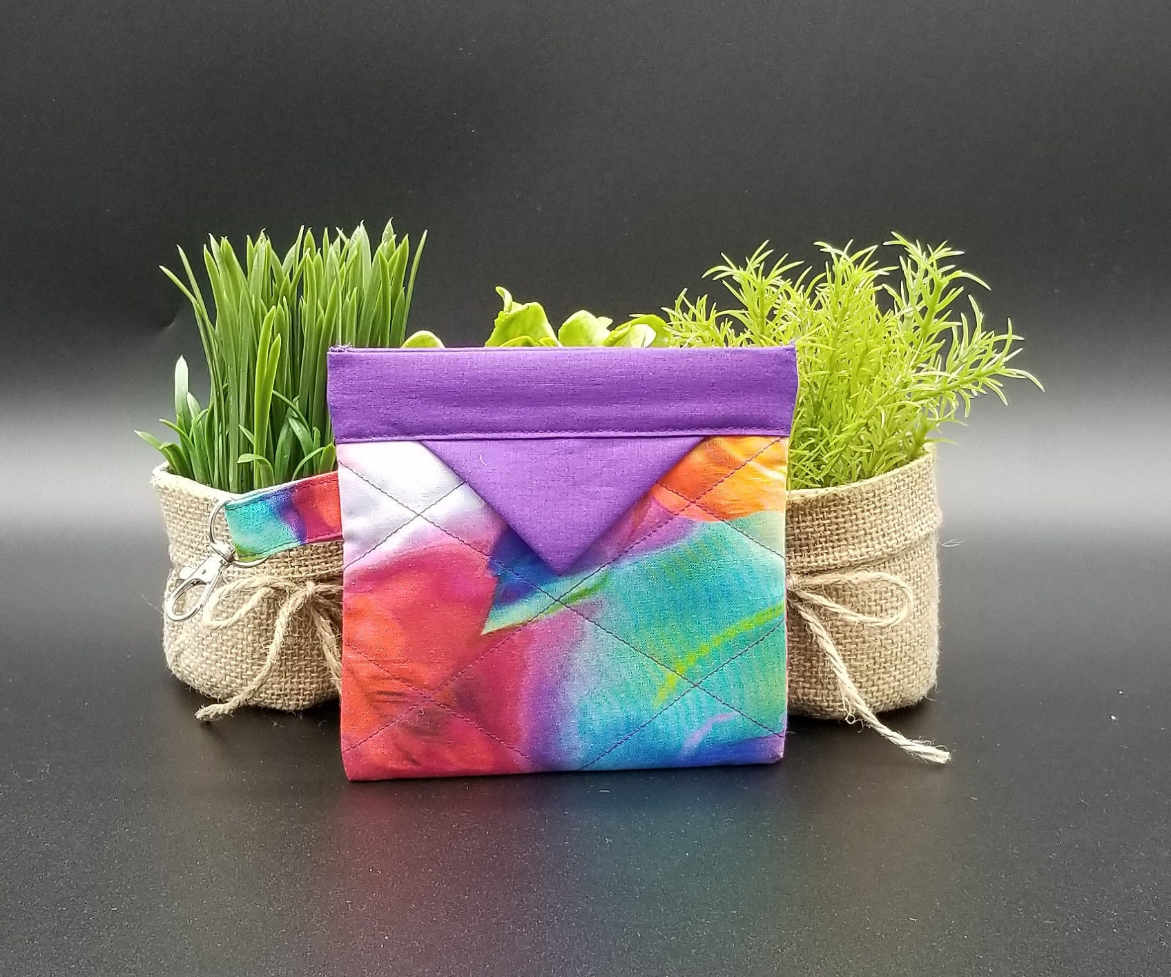 Snap Bags Snap Pouch Pocket Organizer Quilted Tie Dye Etsy