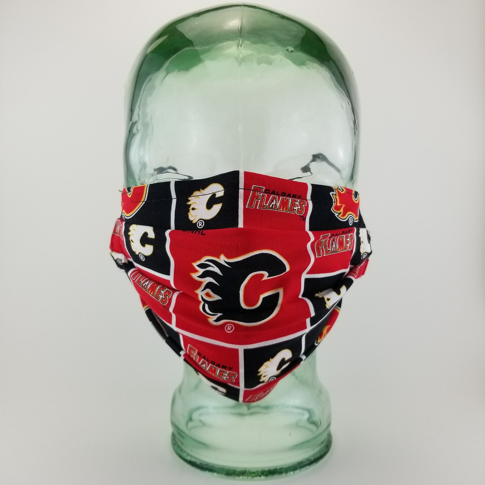 Calgary Flames NHL Face Mask Fitted Face Mask Pleated Face Etsy