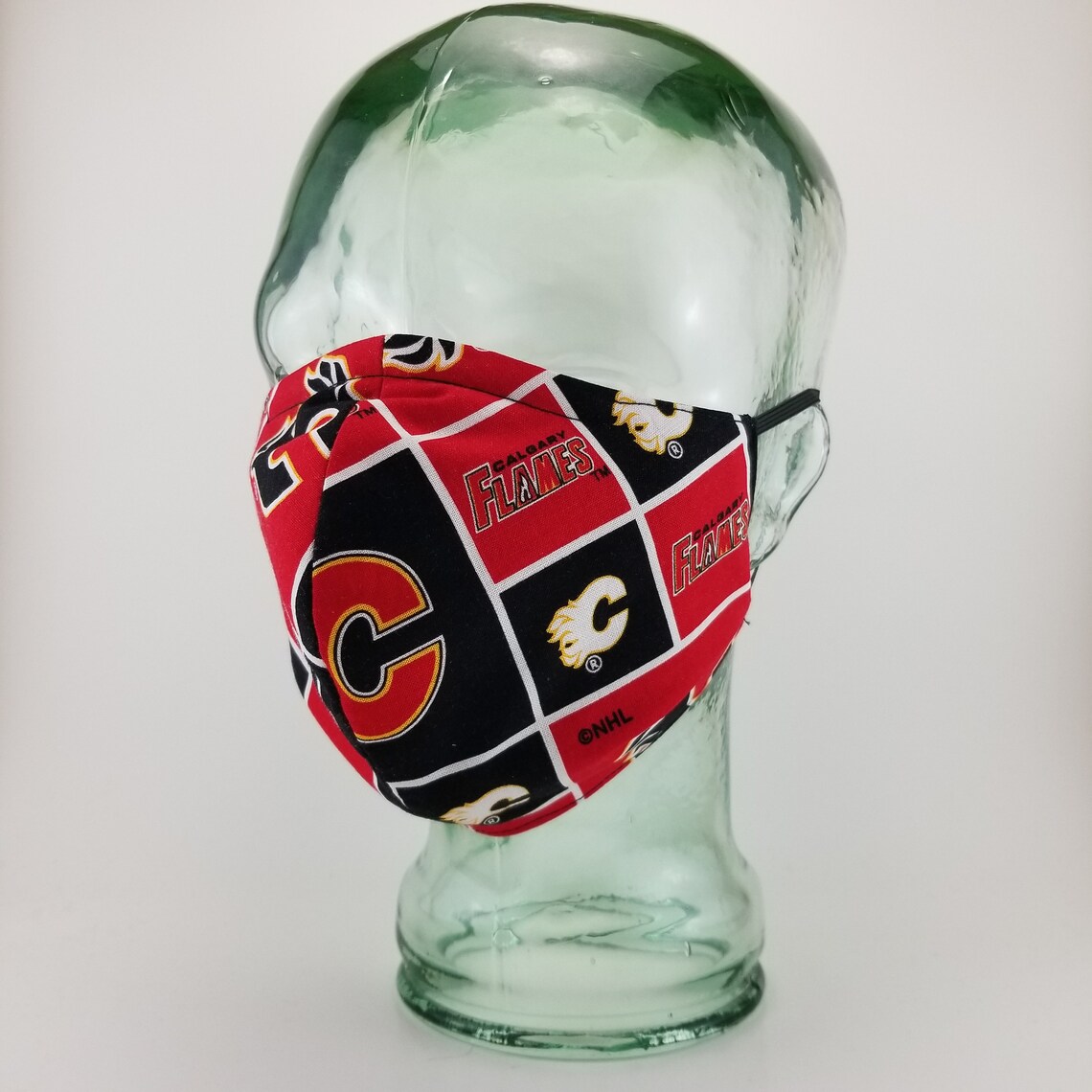 Calgary Flames NHL Face Mask Fitted Face Mask Pleated Face Etsy