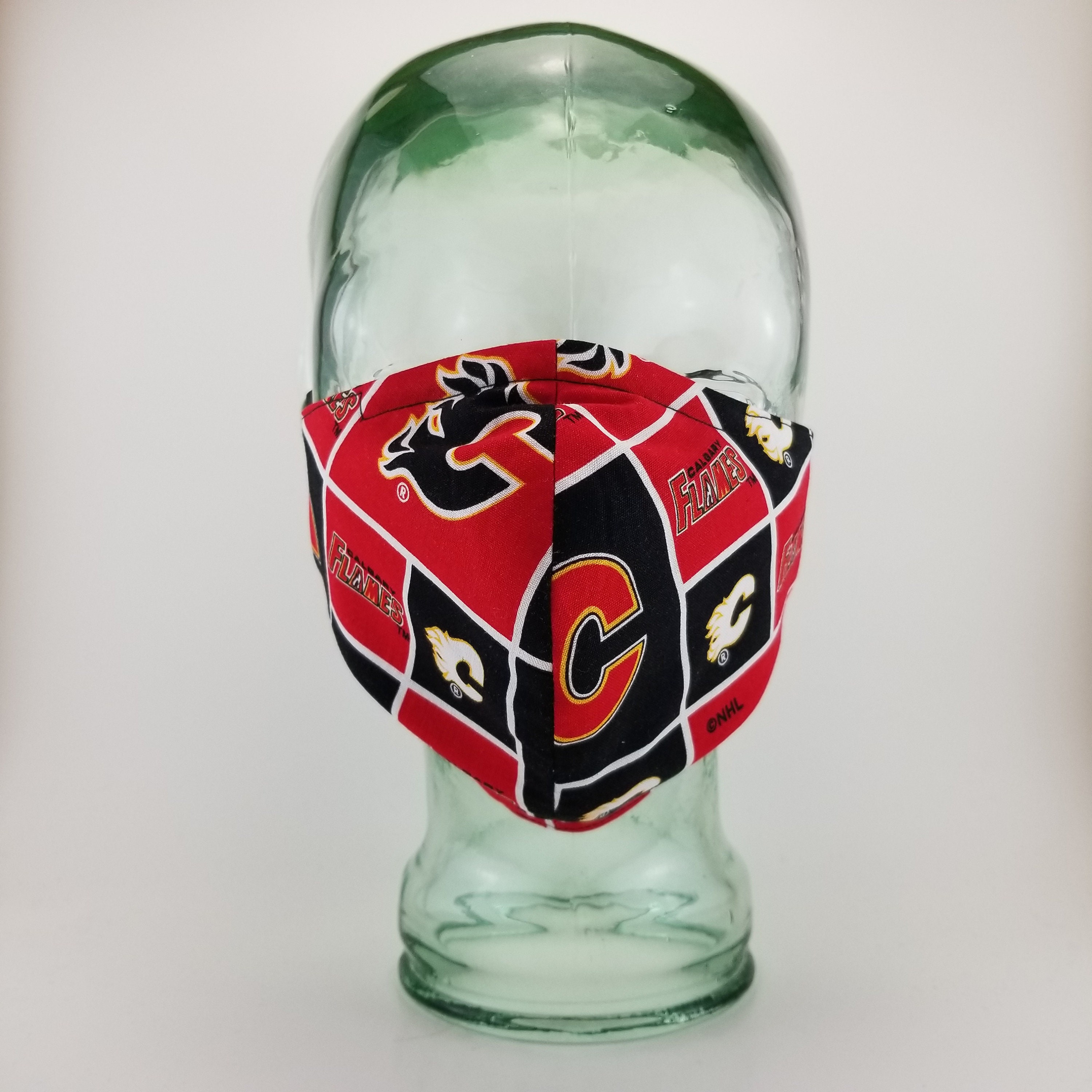 Calgary Flames NHL Face Mask Fitted Face Mask Pleated Face Etsy