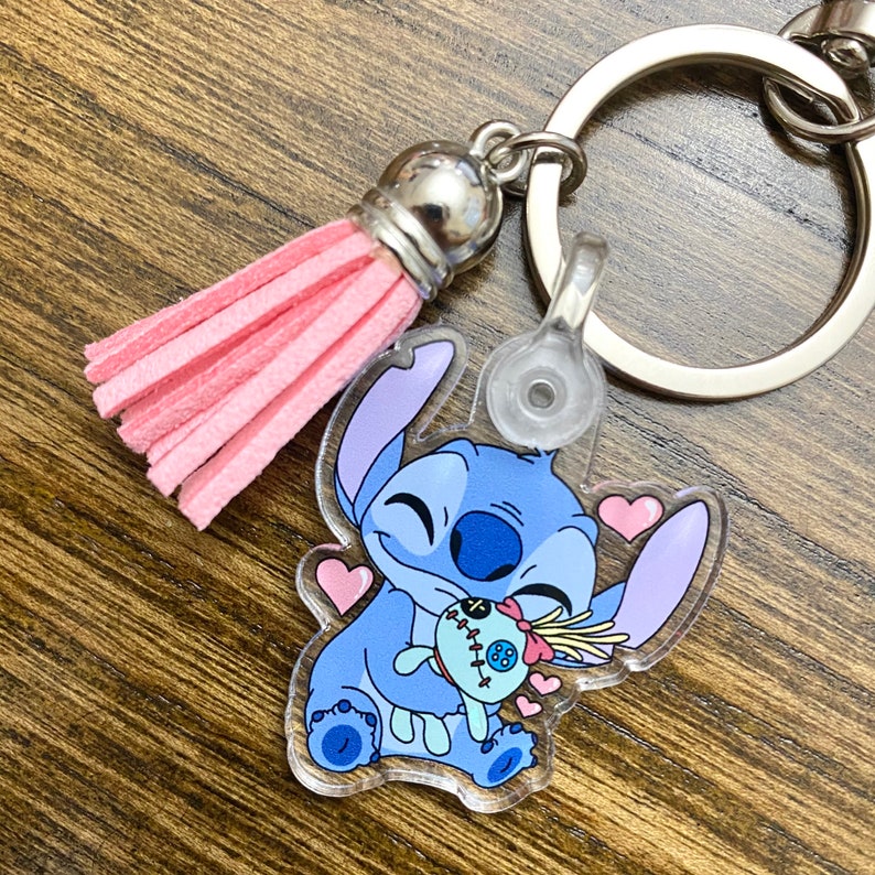 Stitch Keychain Disney Keychain Stitch Keychain Etsy