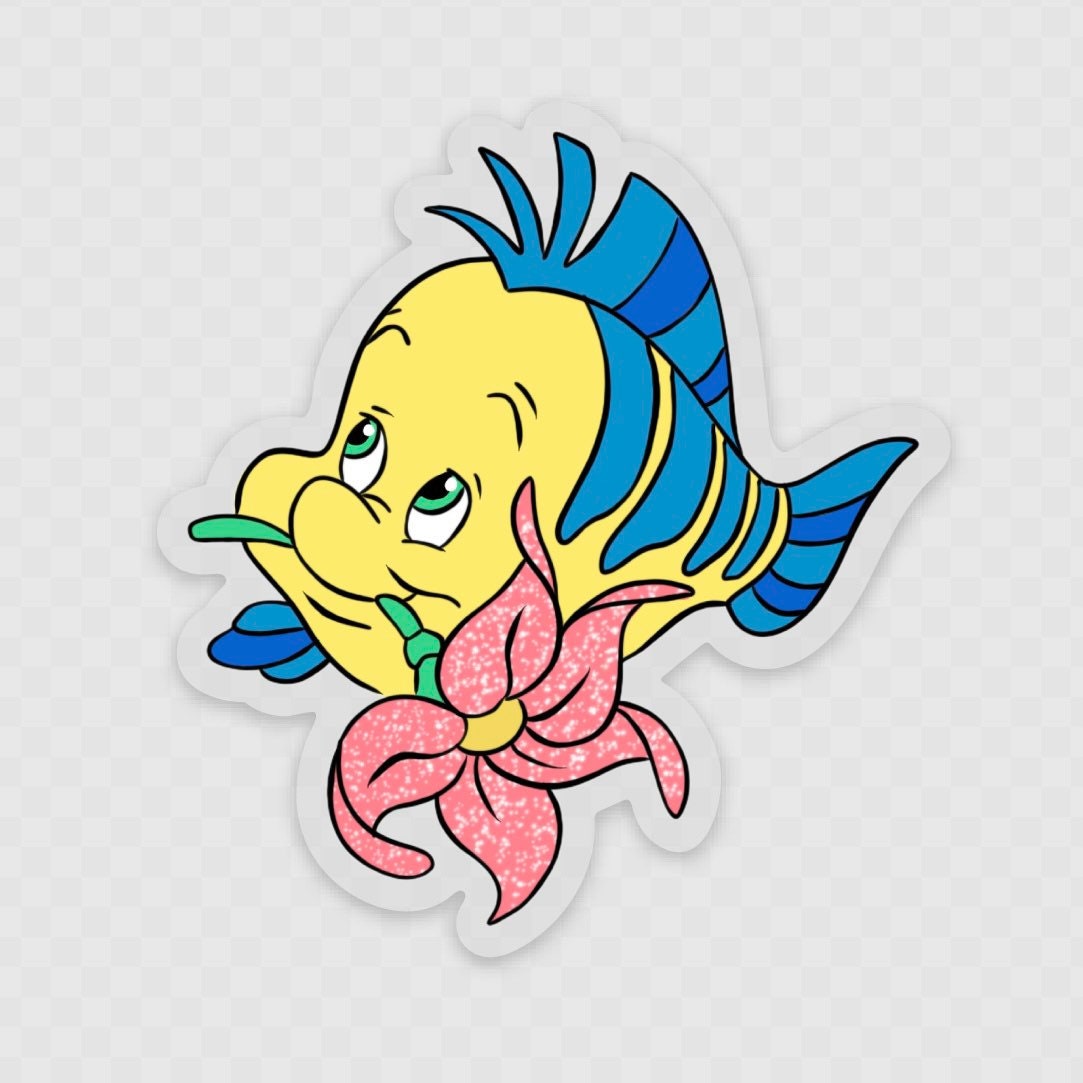 Flounder Sticker La Sirenita Ariel Pegatina de Disney Etsy España