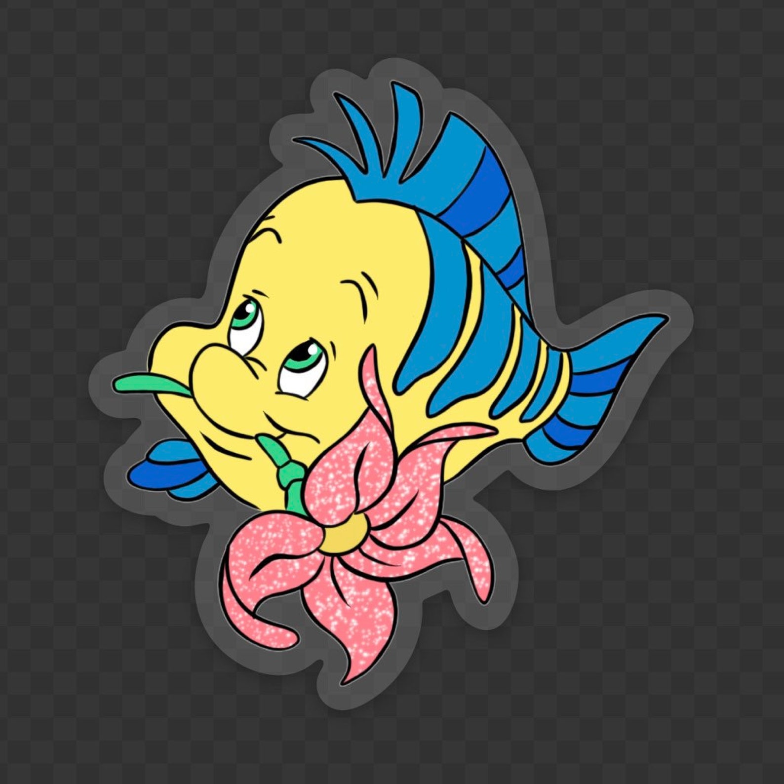 Flounder Sticker the Little Mermaid Ariel Disney Sticker Etsy