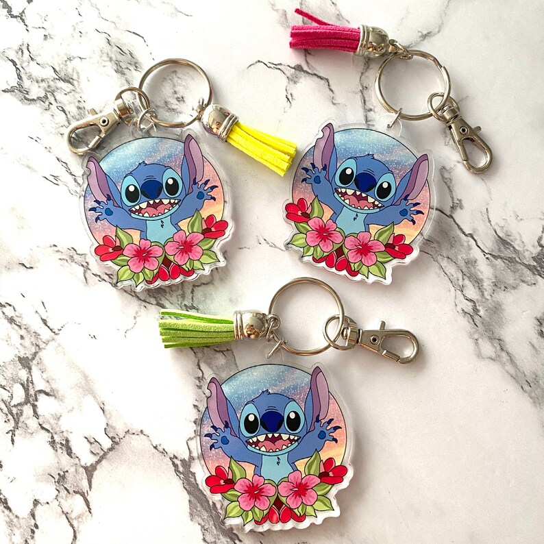 Stitch Keychain Disney Keychain Stitch Keychain Etsy