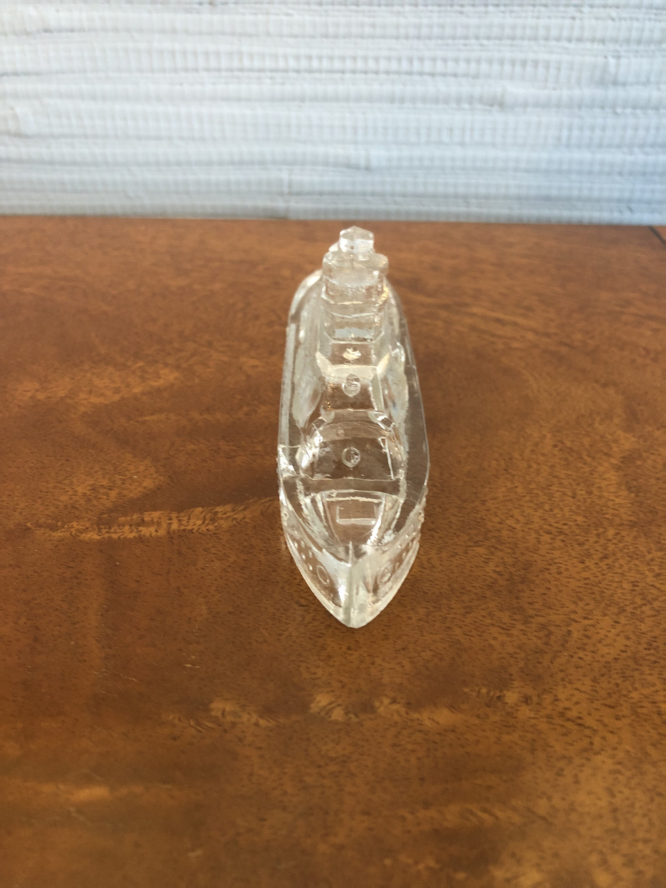 Vintage Victory Glass Co. Miniature Glass Battle Ship Candy