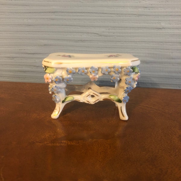 Vintage Miniature Porcelain Dollhouse Table, Elfinware circa 1940s, Made in Germany - Free Shipping