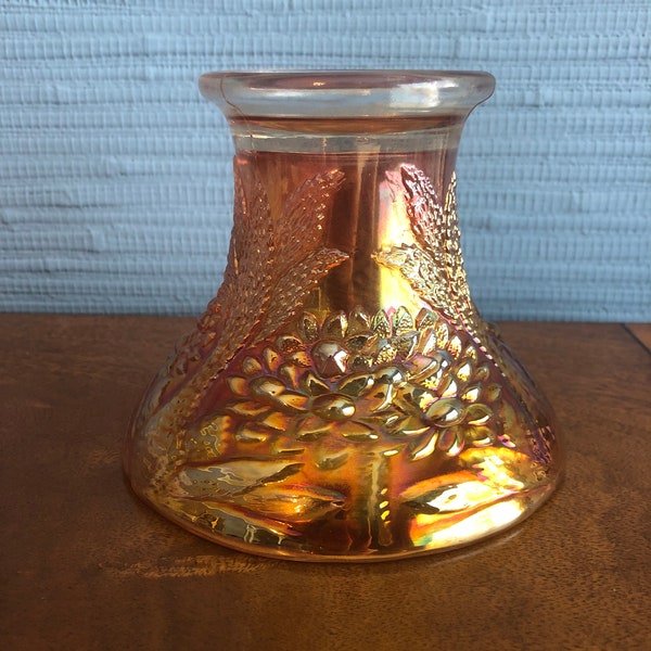 Fenton Carnival Glass Marigold Punch Bowl Base, Orange Tree Pattern circa 1910s - Free Shipping