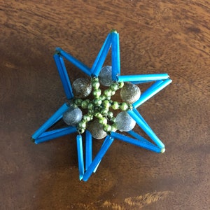Vintage Gablonz Christmas Ornament, Czech Folk Art Mercury Glass Bead Ornament circa 1920s to 1930s - Free Shipping