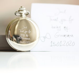 Personalised Roman Skeleton Pocket Watch, Pocket Watch, Personalised Pocket Watch, Fathers Day Gift, Engraved Pocket Watch, Own Handwriting