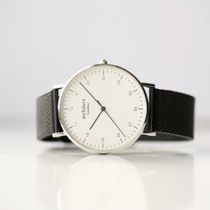 Men&#39;s Personalized Watch, Black Strap Watch, White Personalized Watch, Minimalist Men&#39;s Watch, Engraved Men&#39;s Watch, Gift For Him