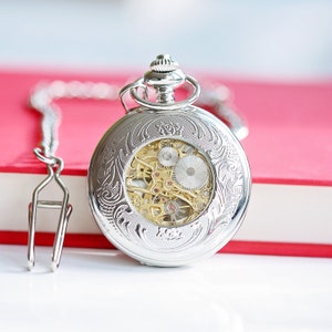 Personalised Roman Skeleton Pocket Watch, Pocket Watch, Personalised Pocket Watch, Fathers Day Gift, Engraved Pocket Watch