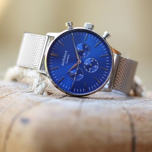Groomsmen Watch Gift, Men&#39;s Personalised Watch, Wedding Gift, Own Handwriting Engraved Watch, Fathers Day, Minimalist Men&#39;s Watch