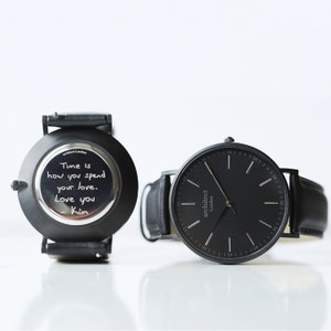 Groomsmen Watch Gift, Men&#39;s Personalized Watch, Minimalist Men&#39;s Watch, Men&#39;s Watch, Own Handwriting Engraved Watch, Fathers Day Gift