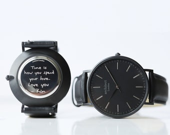 Groomsmen Watch Gift, Men's Personalized Watch, Minimalist Men's Watch, Men's Watch, Own Handwriting Engraved Watch, Fathers Day Gift
