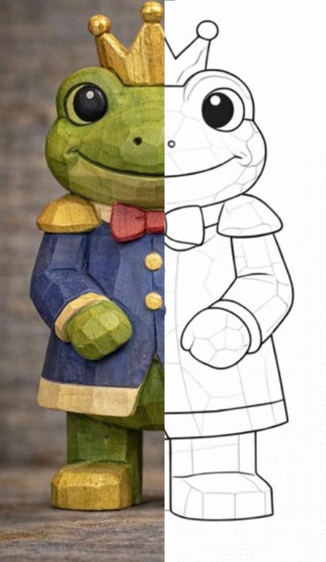 Frog Prince Fantasy Wood Carving Pattern – Beginner Friendly Whittling ...