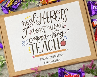 Real Heroes Don&#39;t Wear Capes, They Teach - Chocolate Heroes Box