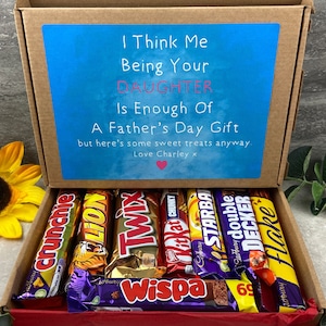 Regalo para el Día del Padre, Regalo Personalizado para el Día del Padre, Caja de Bombones, Regalo para Papá, Regalo para Él, Regalo de Bombones, Cesta de Regalo, Regalo para Hija/Hijo