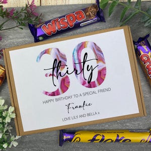Personalised Birthday Letterbox Gift - Custom Age & Name Chocolate Box - Birthday Gift For Her -Chocolate Letterbox Surprise - Birthday Gift