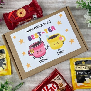 Regalo para mejor amiga, Siempre serás mi mejor amiga - Caja de té, té y galletas, Caja de té, Regalo de amistad, Mejor amiga, Hermana, Regalo de cumpleaños, Juego de palabras sobre el té,