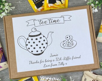 Thanks For Being Tea Riffc Personalised Tea And Biscuit Box Etsy