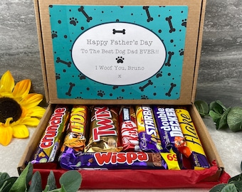 Happy Fathers Day, Dog Dad Gift, Personalised Chocolate Box, Fathers Day Gift, From the Dog, Gift from Pet, Gift for dad, Gift for him