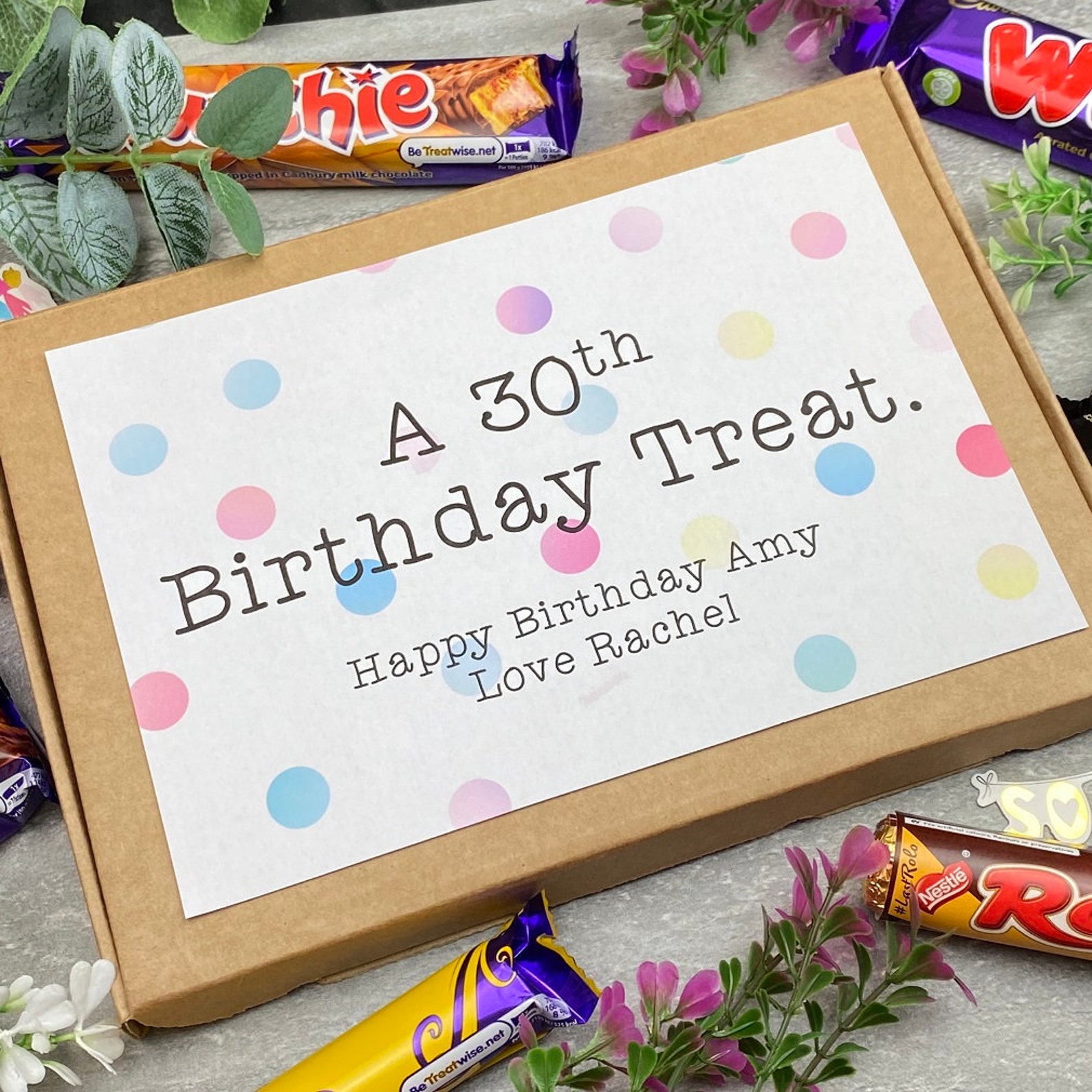 30th Birthday Gift Personalised Chocolate Box Birthday Etsy