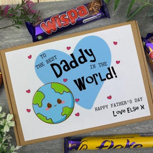 Personalised Father&#39;s Day Chocolate Gift Box - Best Daddy In The World Letterbox Treat - Gift For Dad From Child - Thoughtful Gift For Dad