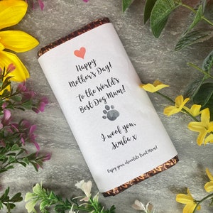 Best Dog Mum Mothers Day Personalised Chocolate Bar image 7